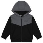 Boys Black & Grey Logo Tracksuit, 1, hi-res