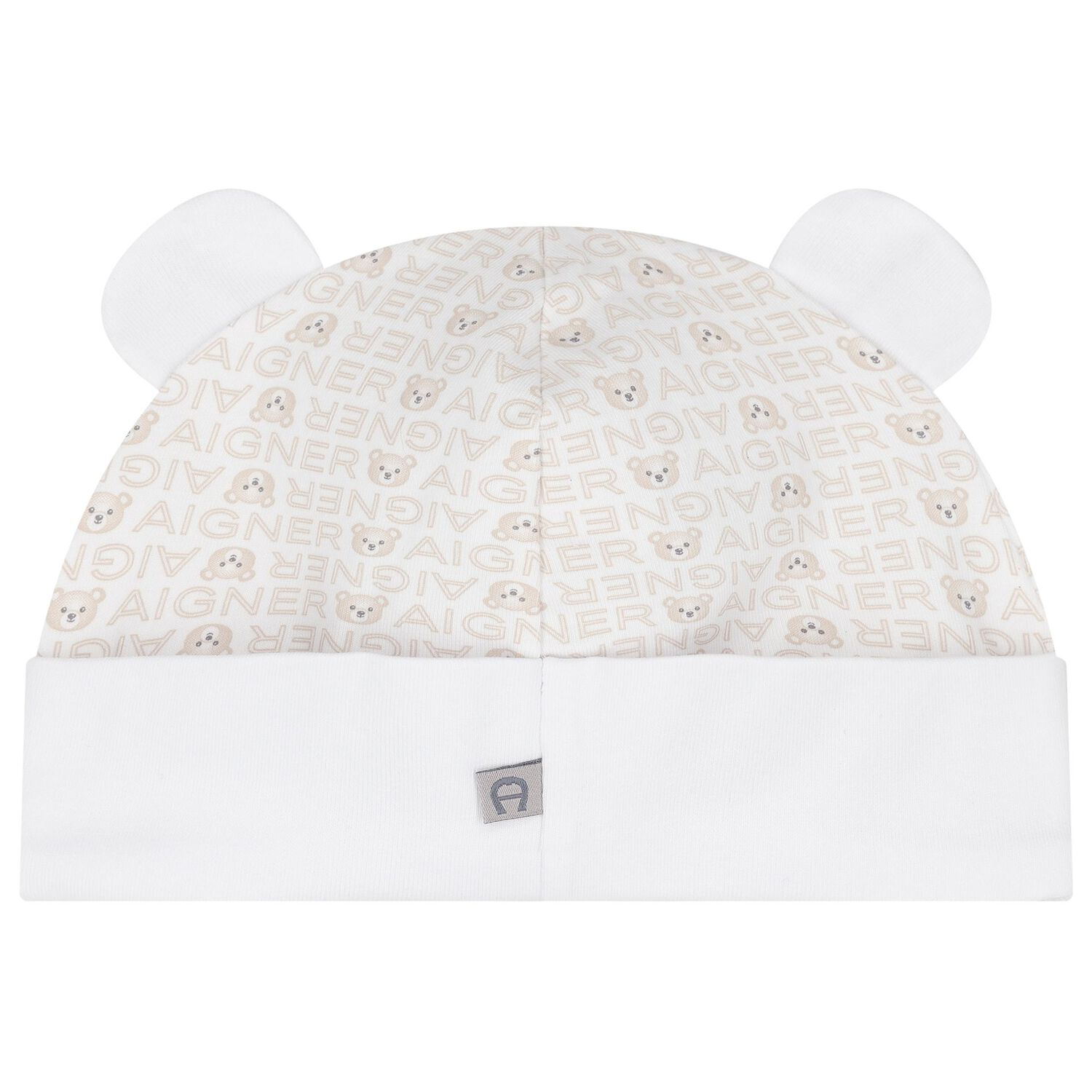 White & Beige Teddy Bear Baby Hat, 1, hi-res
