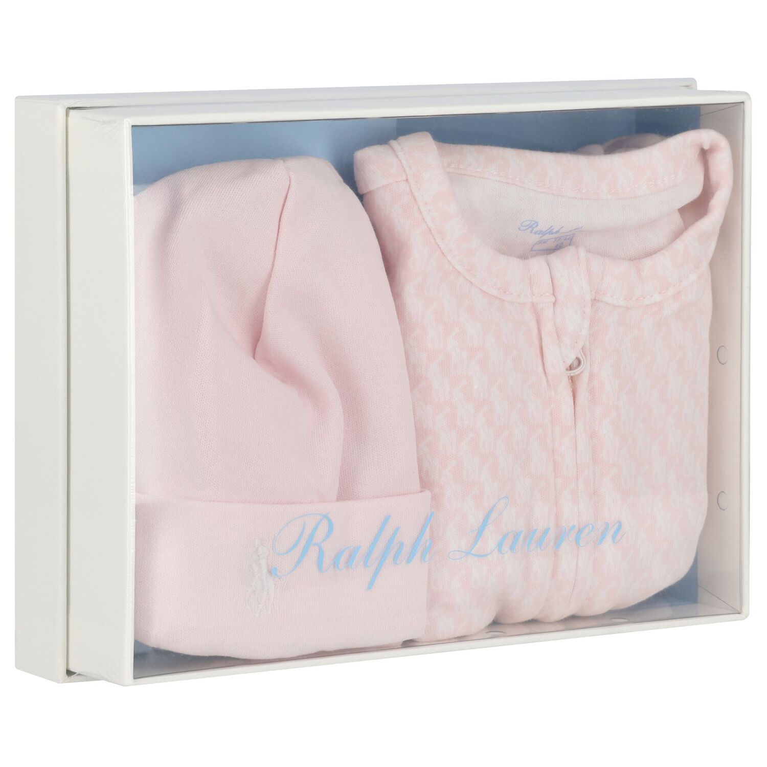 Baby Girls Pink & White Logo Babygrow Gift Set, 1, hi-res image number null