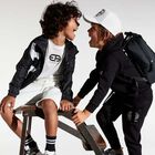 Boys Black Logo Windcheater Jacket, 1, hi-res