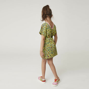 Girls Yellow Cheetah Logo Dress
