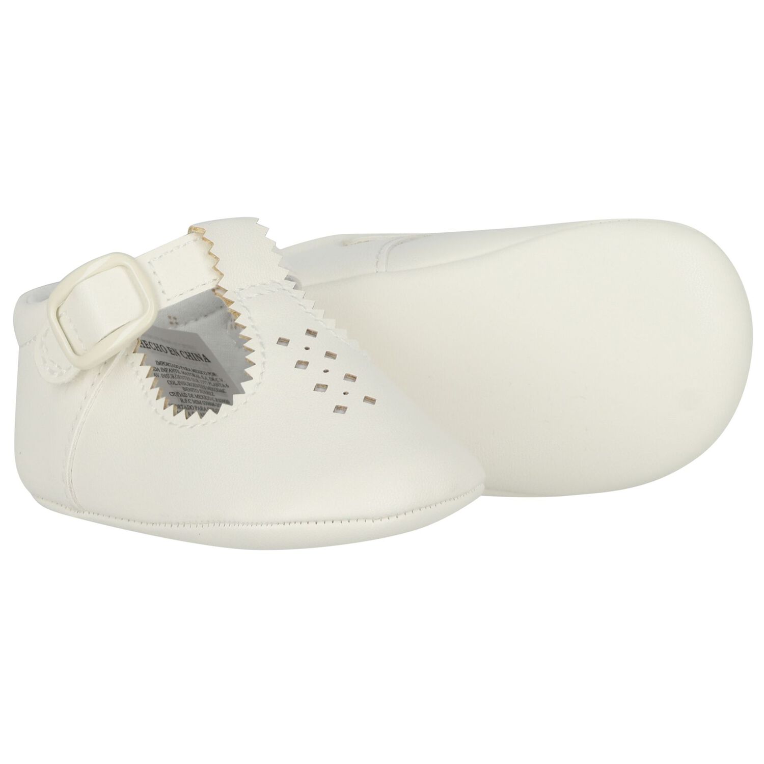 Ivory Leather Pre Walker Shoes, 2, hi-res
