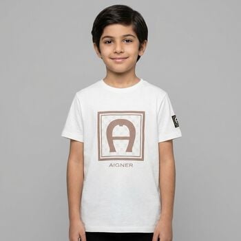 Boys White Logo T-Shirt