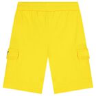 Boys White & Yellow Logo Shorts Set, 1, hi-res