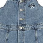 Girls Blue Logo Denim Dress, 1, hi-res