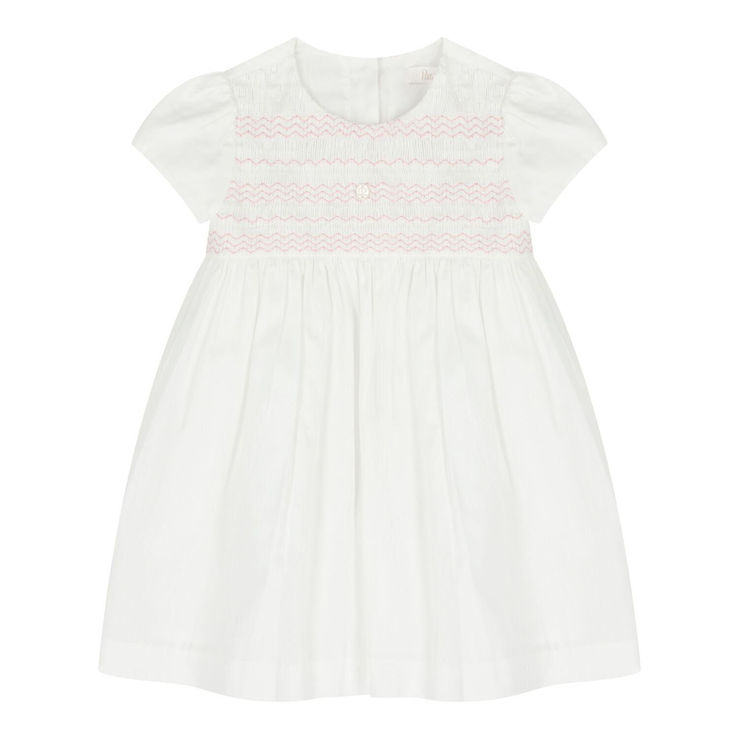 Baby Girls White Smocked Dress, 1, hi-res