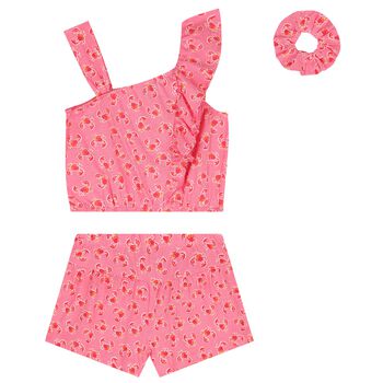 Girls Pink Crab Shorts Set