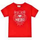 Girls Red Tiger Logo T-Shirt, 1, hi-res