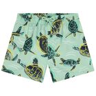 Boys Green Turtle Swim Shorts, 2, hi-res