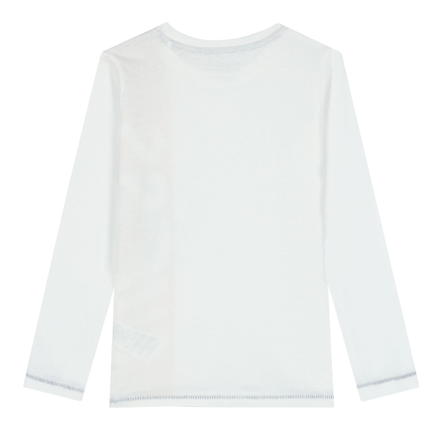 Boys White Logo Long Sleeve Top, 3, hi-res