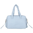 Blue Faux Leather Baby Changing Bag, 2, hi-res