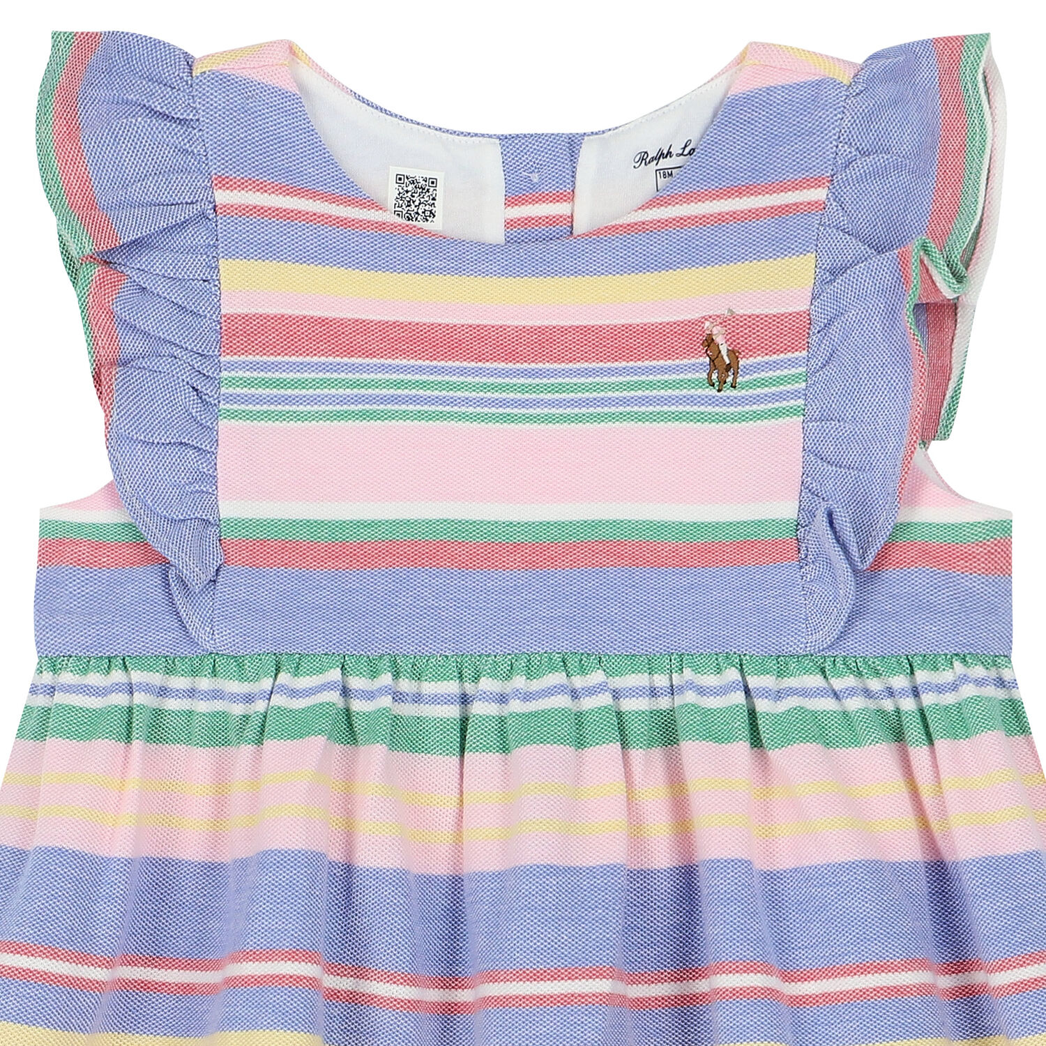Baby Girls Multi-Colored Striped Logo Dress Set, 1, hi-res