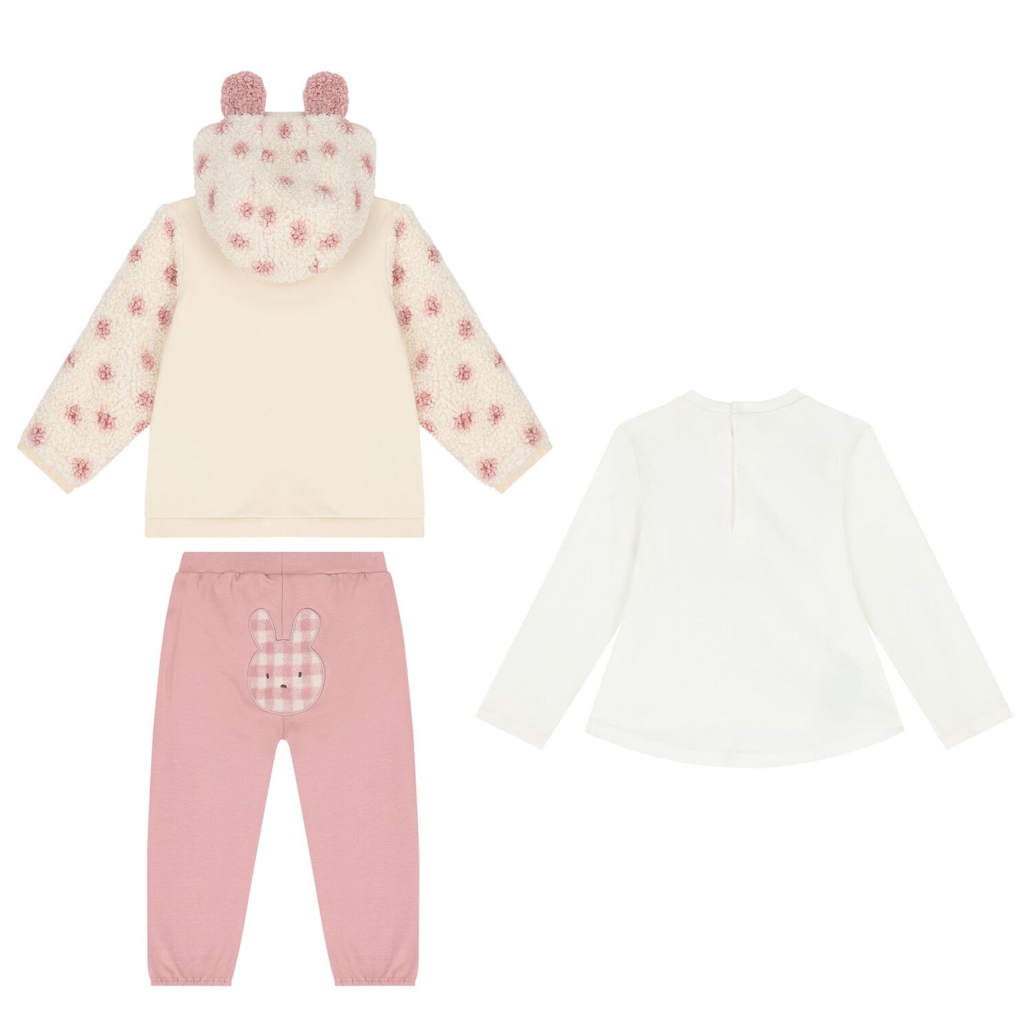 Baby Girls Pink & White Tracksuit (3 Piece), 1, hi-res image number null