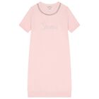 Girls Pink Diamantes Logo Dress, 1, hi-res