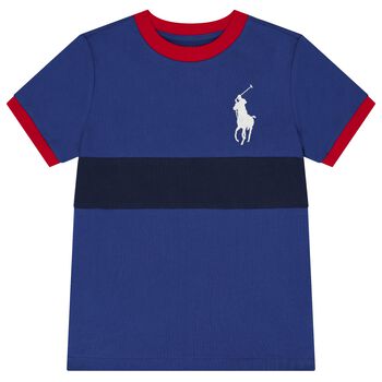 Ralph Lauren Boys Blue Logo T-Shirt, 2 Boys Blue Logo T-Shirt