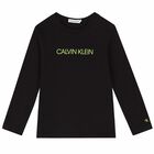 Boys Black Logo Long Sleeve, 1, hi-res