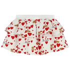 Younger Girls Ivory Teddy Bear & Hearts Skirt Set, 1, hi-res