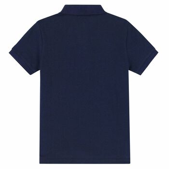 Boys Navy Slim Fit Logo Polo Shirt