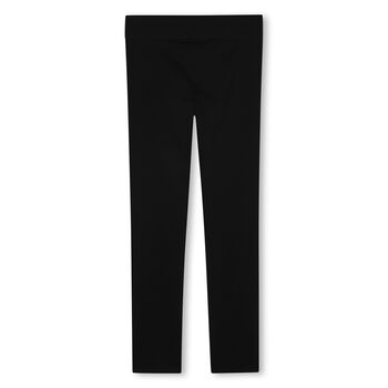 Girls Black Logo Leggings