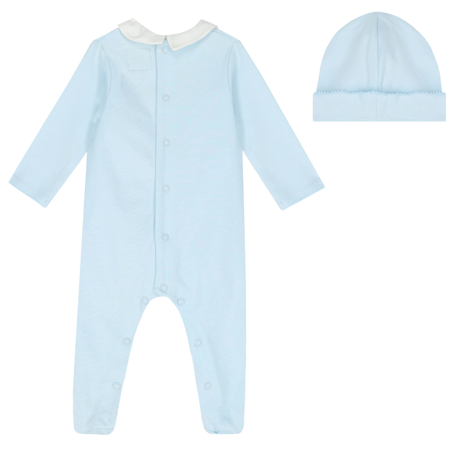 Baby Boys Blue Embroidered Babygrow Set, 1, hi-res