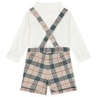 Baby Boys Ivory & Beige Check Shorts Set, 1, hi-res