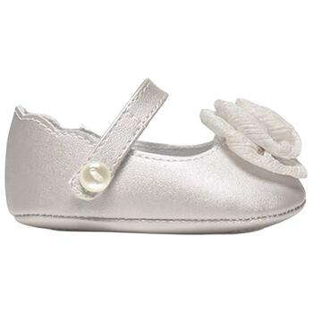 Baby Girls Gold Flower Pre Walker Shoes