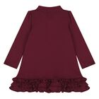 Baby Girls Burgundy Ruffled Polo Dress Set, 2, hi-res