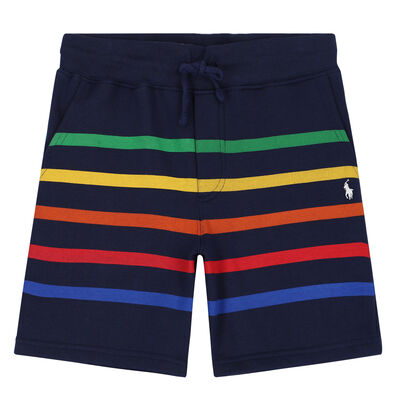 Boys Navy Striped Shorts