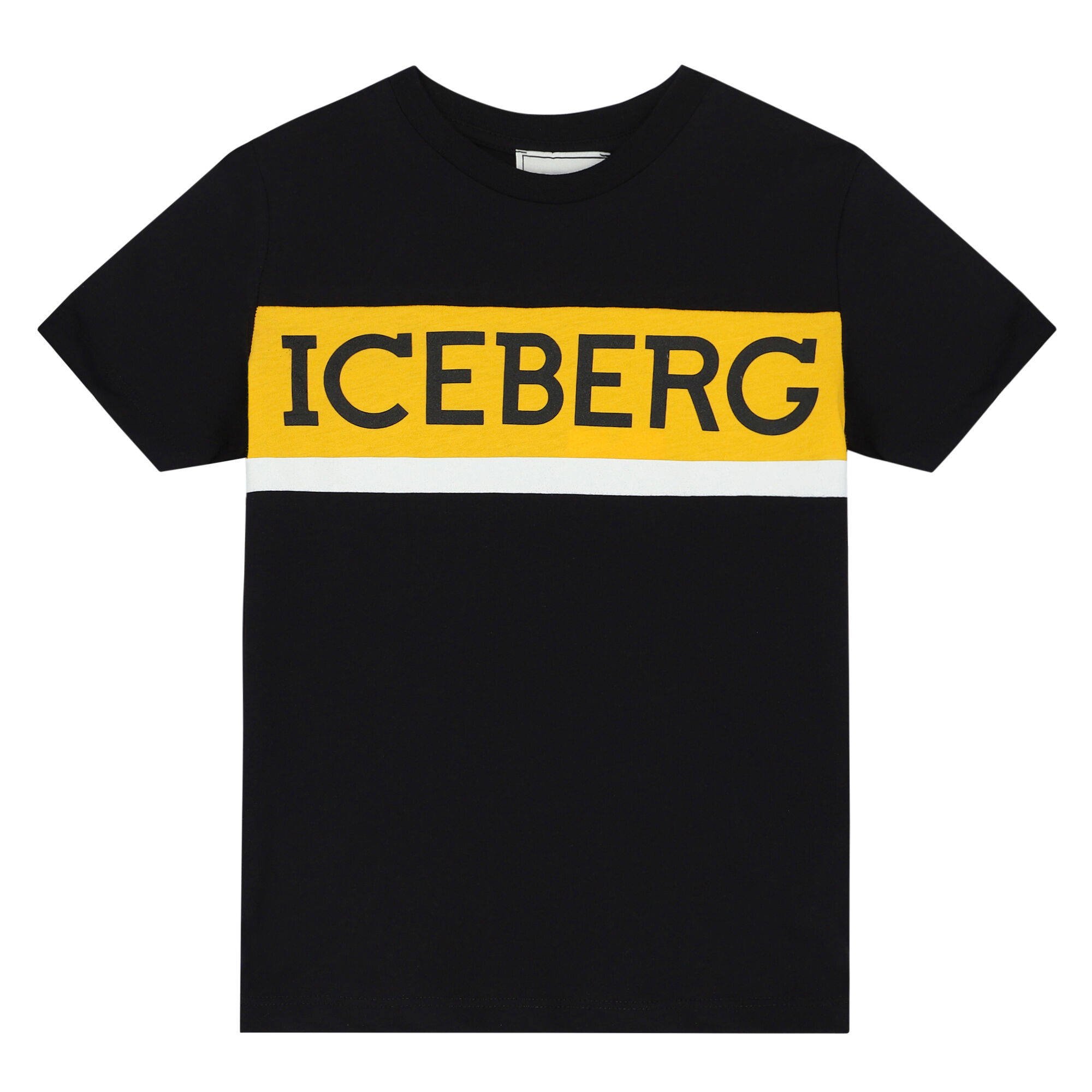 Iceberg Boys Black Logo T Shirt Junior Couture UK