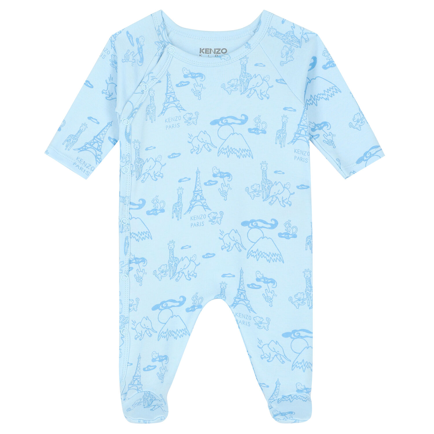 Boys Blue & White Logo Babygrows ( 2-Pack ), 1, hi-res