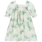 Girls Ivory Floral Chiffon Dress, 1, hi-res