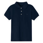 Boys Navy Blue Polo Shirt, 7, hi-res