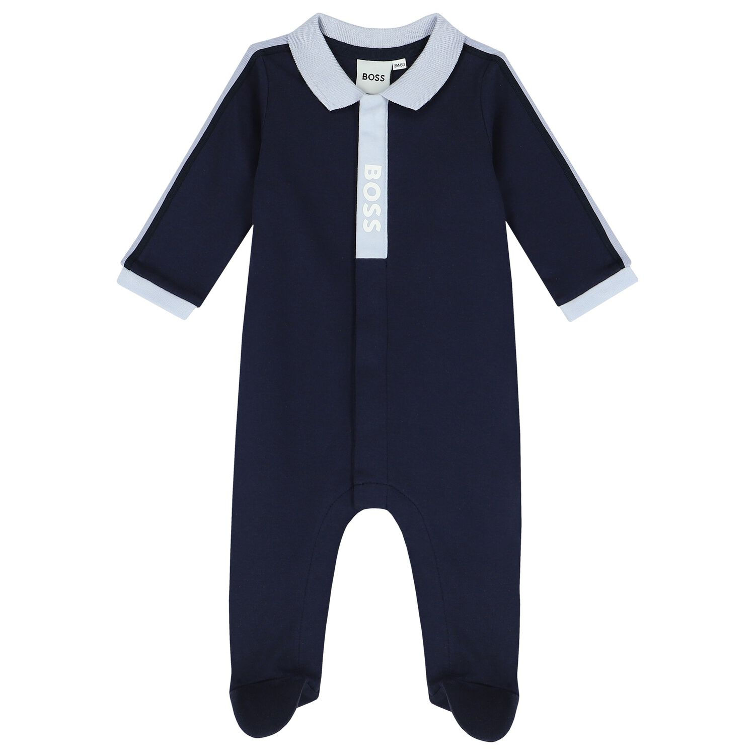Baby Boys Navy Blue Logo Babygrow, 2, hi-res