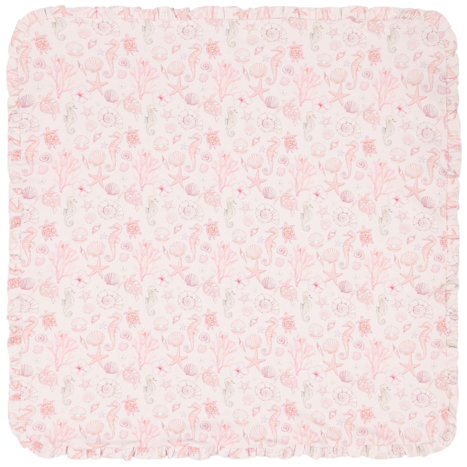 Baby Girls Pink Coral Shells Blanket, 1, hi-res