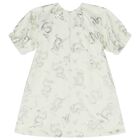 Girls Ivory & Gold Dragons Jacquard Dress, 1, hi-res