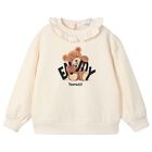 Girls Ivory Teddy Bear Sweatshirt, 1, hi-res
