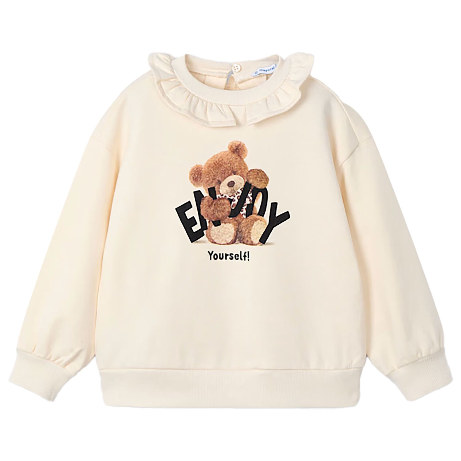 Girls Ivory Teddy Bear Sweatshirt, 1, hi-res image number null