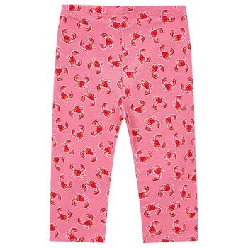 Girls Pink Crab Leggings