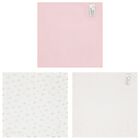 Baby Girls White & Pink Muslin Swaddles (3-Pack), 3, hi-res