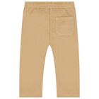 Younger Boys Beige Logo Trousers, 1, hi-res