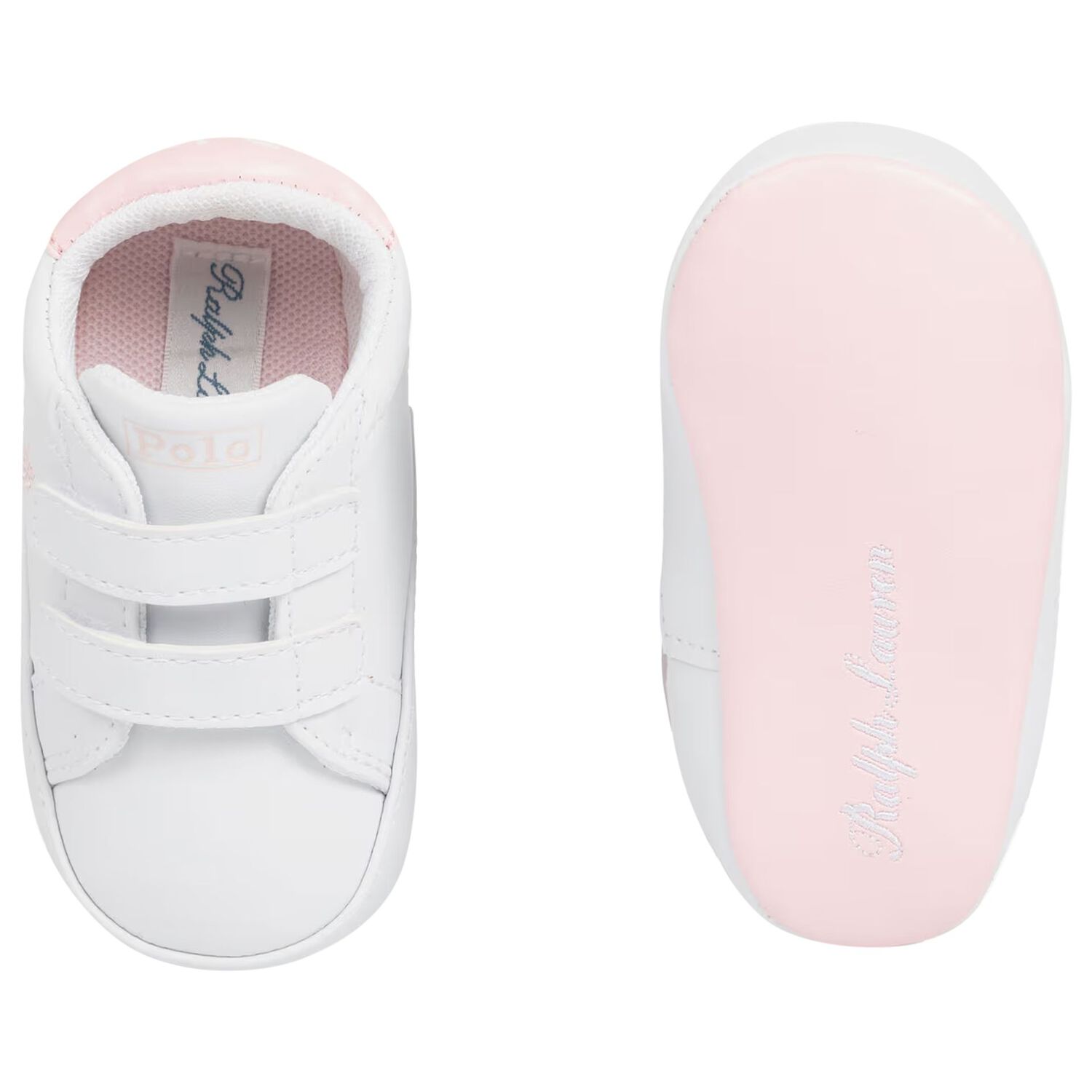 Baby Girls White Logo Trainers, 1, hi-res