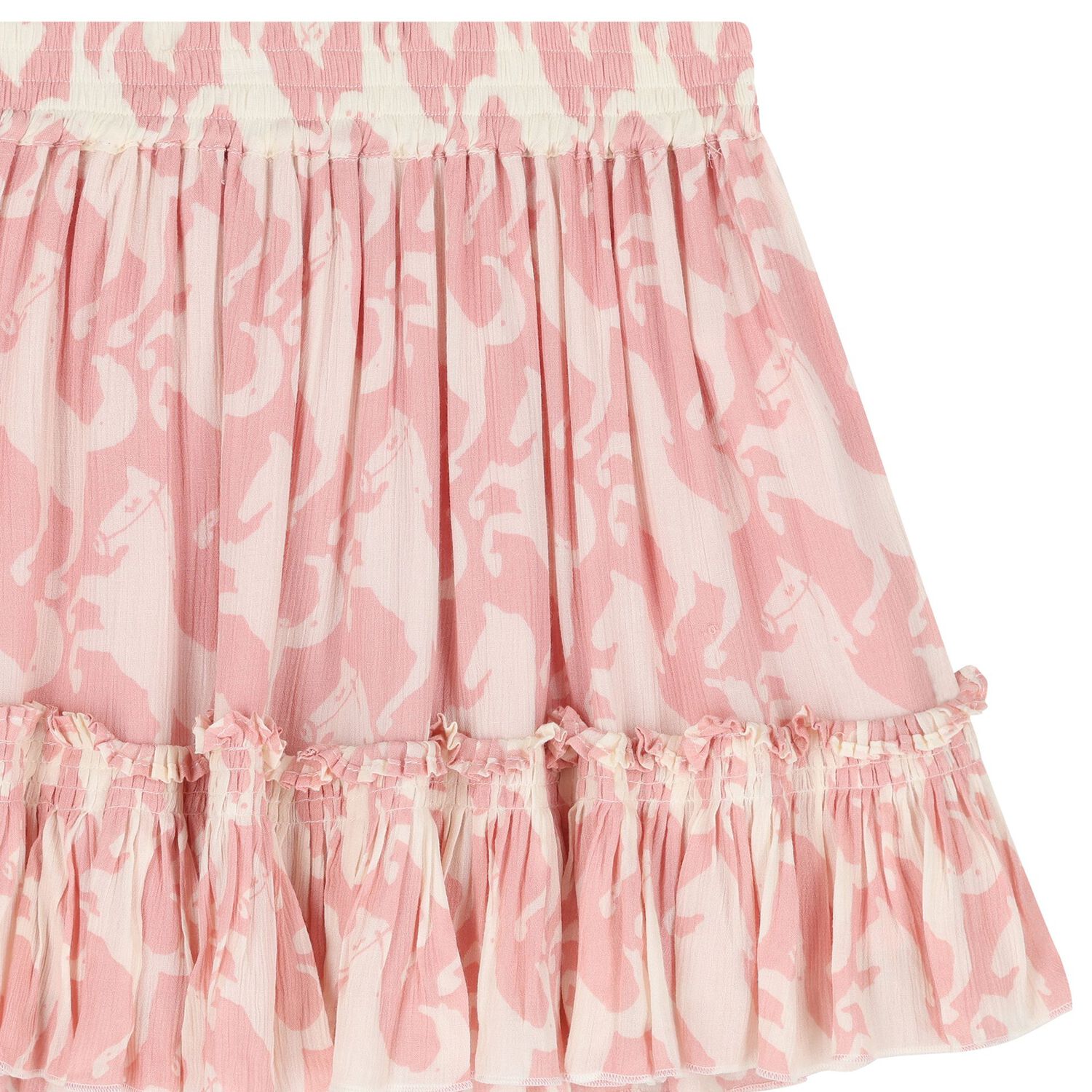 Girls Pink Horse Pleated Skirt, 1, hi-res