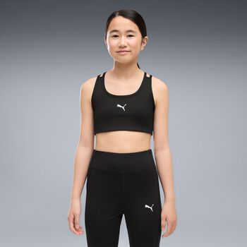 Girls Black Logo Sports Bra Top