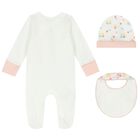 Baby Girls White Bunny Babygrow Gift Set, 3, hi-res