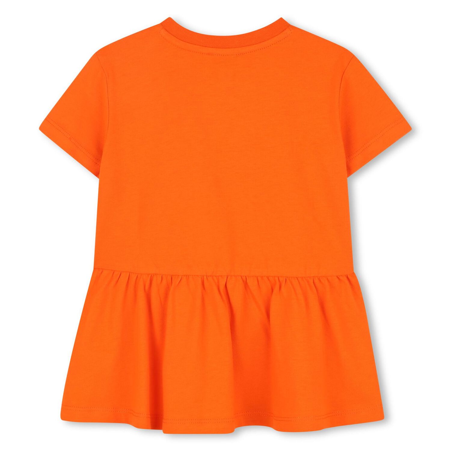 Younger Girls Orange Boke Flower Logo Dress, 1, hi-res
