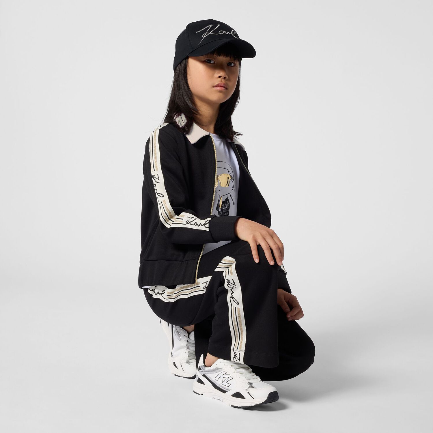 Girls Mini Me White Ikonik T-Shirt, 2, hi-res