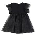 Girls Black Logo Organza Dress, 1, hi-res