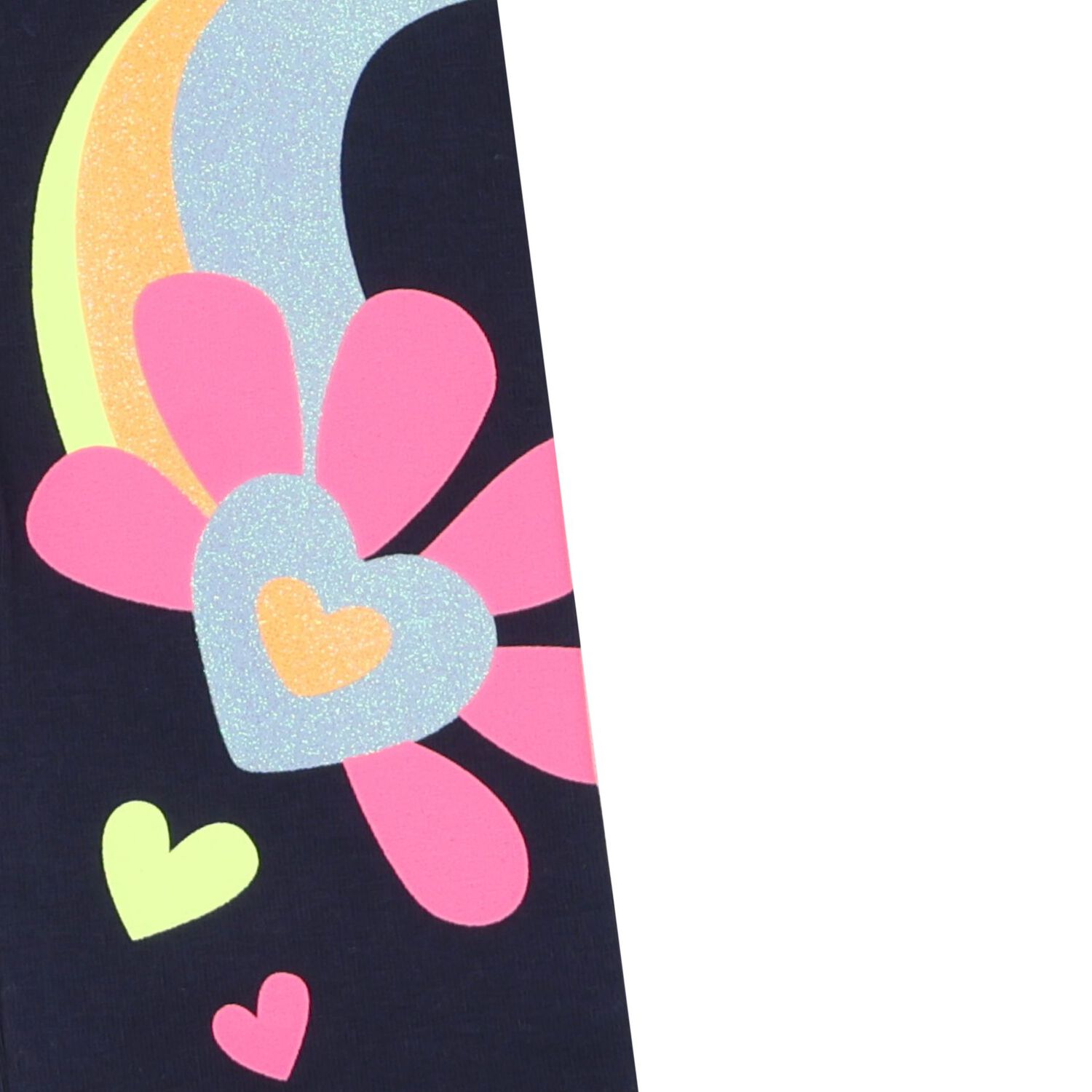 Girls Navy Blue Flower Leggings, 1, hi-res