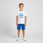 Boys White & Blue Logo Shorts Set, 1, hi-res