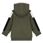 Younger Boys Green Hooded Zip Up Top, 2, hi-res